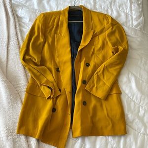 Zara mustard yellow silky blazer sz L